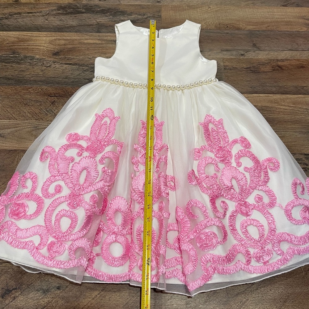 American Princess White and Pink A-Line Sundress for Weddings - Picture 9 of 12